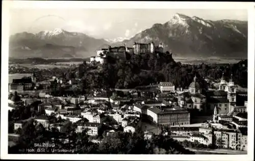 Ak Salzburg in Österreich, Panorama, Festung, Hoher Göll, Untersberg