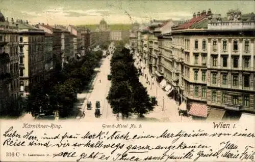 Ak Wien 1 Innere Stadt, Grand Hotel, Kärntner Ring