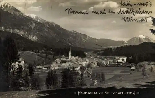 Ak Hermagor Pressegger See Kärnten, Ort mit Spitzegel