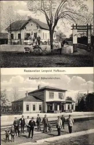 Ak Böheimkirchen Niederösterreich, Bahnhof, Restaurant Leopold Hofbauer