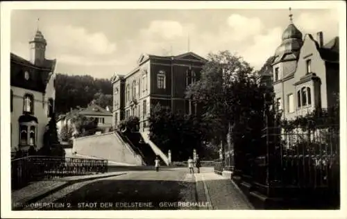 Ak Idar Oberstein an der Nahe, Gewerbehalle, Straßenpartie