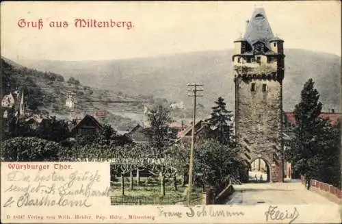 Ak Miltenberg am Main Unterfranken, Würzburger Thor