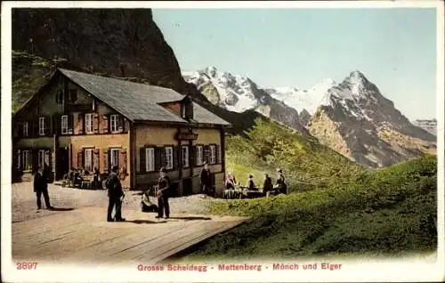 Ak Kanton Bern, Berner Oberland, Große Scheidegg, Mettenberg, Mönch, Eiger