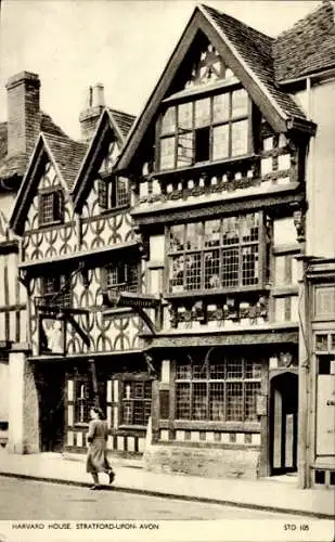 Ak Stratford-upon-Avon, Warwickshire, England, Harvard House