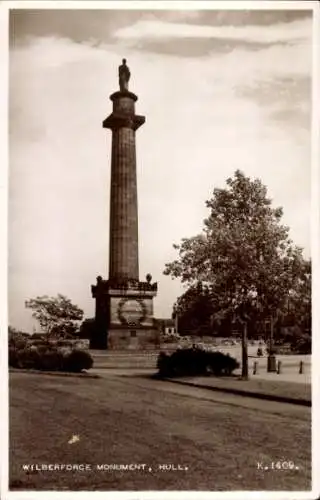 Ak Kingston upon Hull Yorkshire England, Wilberforce Denkmal