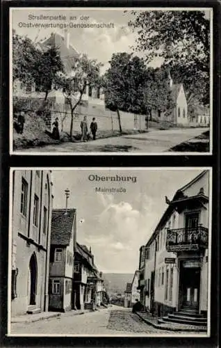 Ak Obernburg am Main Unterfranken, Straßenpartie an der Obstverwertungs-Genossenschaft, Mainstraße