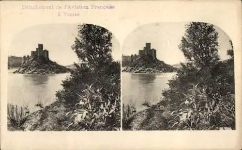 Stereo Ak Venezia Venedig Veneto, Schloss, Mauer