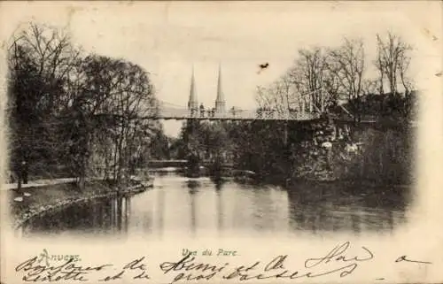 Ak Antwerpen Antwerpen Flandern, Park, Brücke