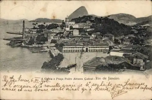 Ak Rio de Janeiro Brasilien, A Gloria e Praca Pedro Alvares Cabral