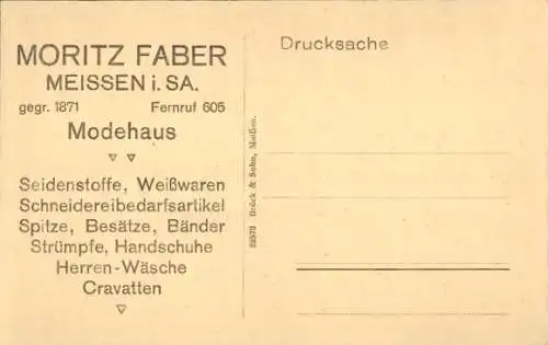 Ak Meißen an der Elbe, Modehaus Moritz Faber