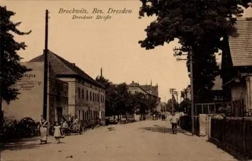 Ak Brockwitz Coswig in Sachsen, Dresdner Straße
