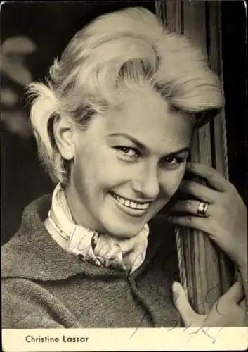Ak Schauspielerin Christine Laszar, Portrait, Autogramm