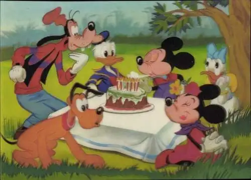 3D Ak Micky Mouse Party, Minnie, Daisy und Donald, Pluto, Goofy