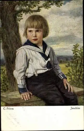 Künstler Ak Priem, C., Joachim, Junge mit Matrosenkragen, Portrait