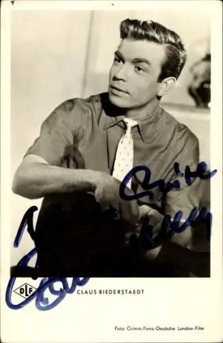 Foto Schauspieler Claus Biederstaedt, Portrait, Autogramm, keine Angst vor Schwiegermüttern