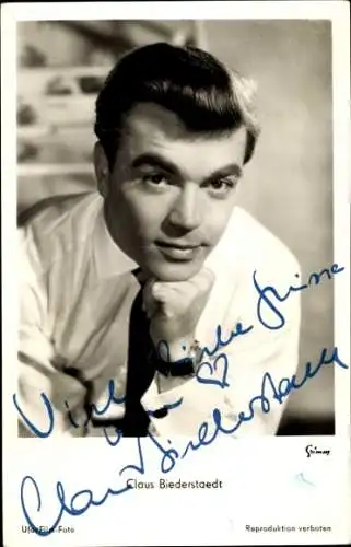 Foto Schauspieler Claus Biederstaedt, Portrait, Autogramm