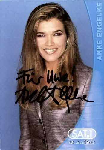 Ak Schauspielerin Anke Engelke, Portrait, Autogramm, SAT1, Serie Die Wochenshow