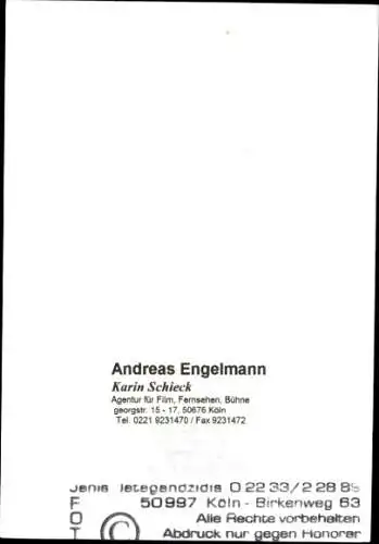 Ak Schauspieler Andreas Engelmann, Portrait, Autogramm