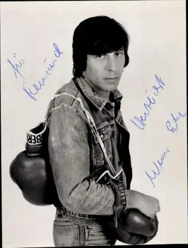 Ak Schauspieler Werner Enke, Portrait, Autogramm, Boxhandschuhe