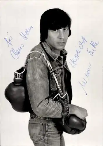 Ak Schauspieler Werner Enke, Portrait, Autogramm, Boxhandschuhe