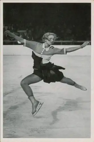 Sammelbild Olympia 1936, Tschechische Eiskunstläuferin Vera Hruba
