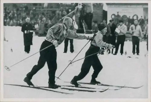 Sammelbild Olympia 1936, Finnische Skistaffel, Nurmela, Karppinen