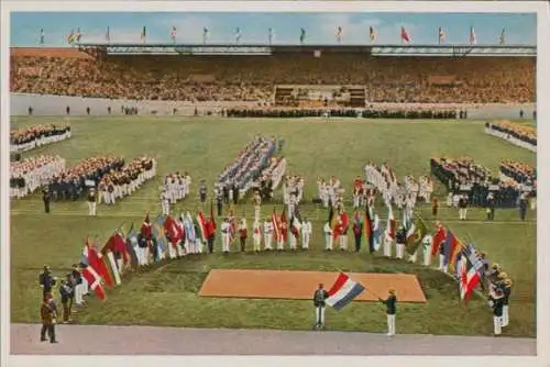 Sammelbild Olympia 1936, Olympische Spiele 1928, Amsterdam, Olympischer Eid, Harry Denis