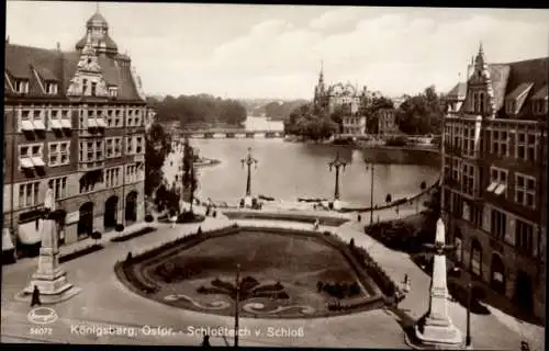 Ak Kaliningrad Königsberg Ostpreußen, Schlossteich vom Schloss aus gesehen