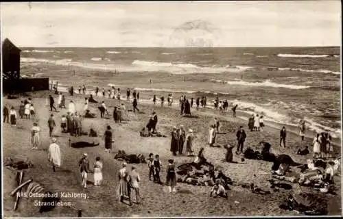 Ak Krynica Morska Ostseebad Kahlberg Ostpreußen, Strandleben