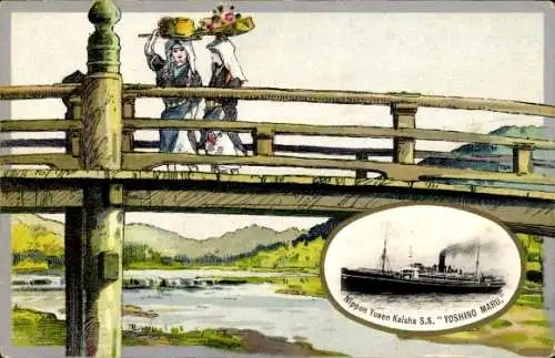 Passepartout Ak Dampfer SS Yoshino Maru, Nippon Yusen Kaisha, NYK Line
