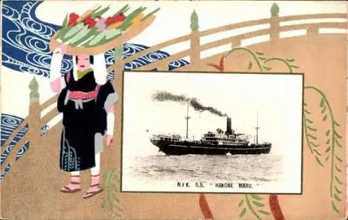 Passepartout Ak NYK Line, Dampfer SS Hakone Maru