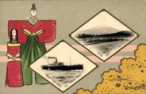Passepartout Ak NYK Line, Dampfer SS Hirano Maru, Mount Fuji