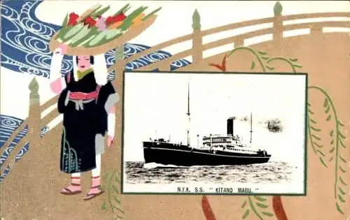 Passepartout Ak NYK Line, Dampfer SS Kitano Maru