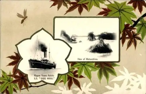 Passepartout Ak NYK Line, Dampfer SS Sado Maru, Matsushima