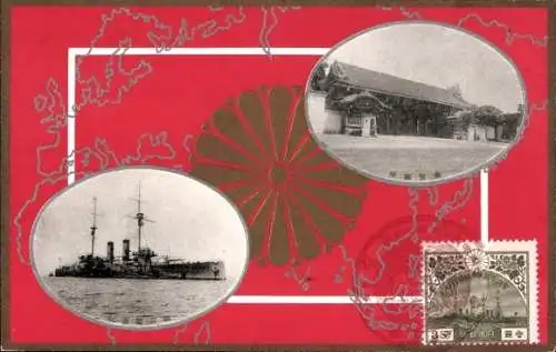 Passepartout Ak Japanisches Kriegsschiff, Kaiserlich Japanische Marine