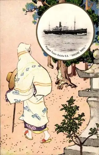 Passepartout Ak NYK Line, Dampfer SS Hakone Maru