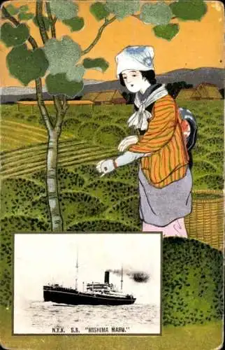 Passepartout Ak NYK Line, Dampfer SS Mishima Maru