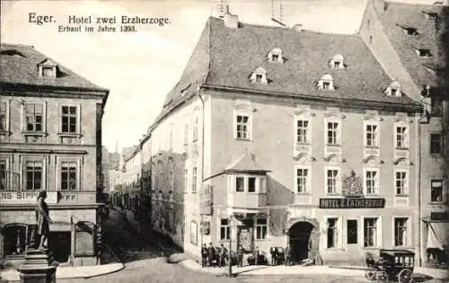 Ak Eger Erlau Ungarn, Hotel zwei Erzherzöge