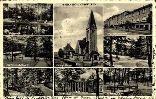 Ak Bövinghausen Dortmund im Ruhrgebiet, Provinzialstraße, VOlkspark, Waldpark, Ehrenmal