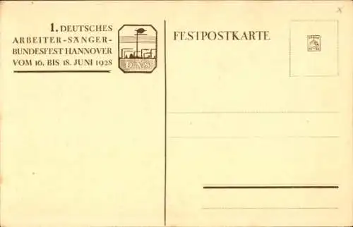 Ak Hannover in Niedersachsen, Blick zum Volksheim, Straße, Sängerfest 1928