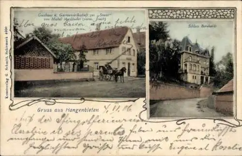 Ak Hangenbieten Elsass Bas Rhin, Schloss Bernhardt, Gasthaus zur Sonne