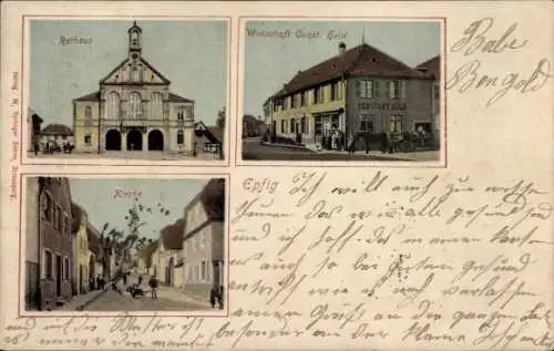 Ak Epfig Elsass Bas Rhin, Rathaus, Gastwirtschaft, Kirche