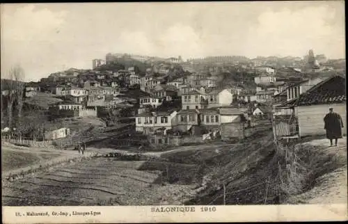 Ak Thessaloniki Saloniki Griechenland, Blick auf die Stadt 1916