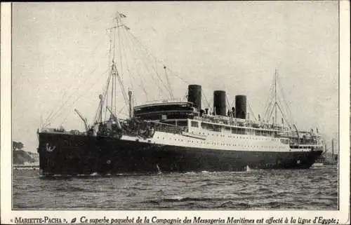 Ak Dampfer Mariette-Pacha, Messageries Maritimes