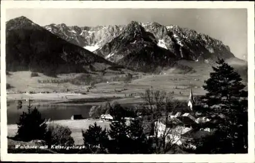 Ak Walchsee in Tirol, Panorama, Kaisergebirge