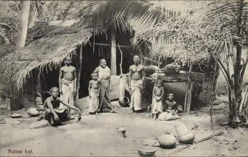 Ak Ceylon Sri Lanka, Ureinwohnerhütte