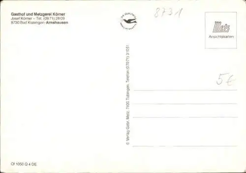 Ak Bad Kissingen Unterfranken Bayern, Gasthof Körner, Terrasse, Gastraum