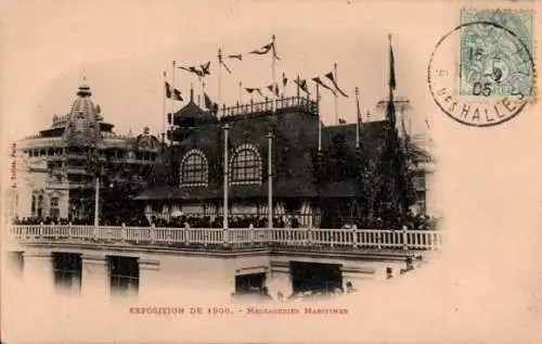 Ak Paris, Weltausstellung 1900, Messageries Maritimes, MM