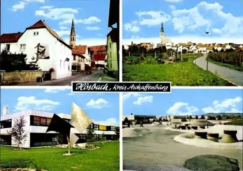 Ak Hösbach in Unterfranken, Teilansicht, Kirche