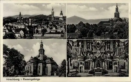 Ak Jelenia Góra Hirschberg Riesengebirge Schlesien, Gnadenkirche, Schneekoppe, Altar u. Orgel